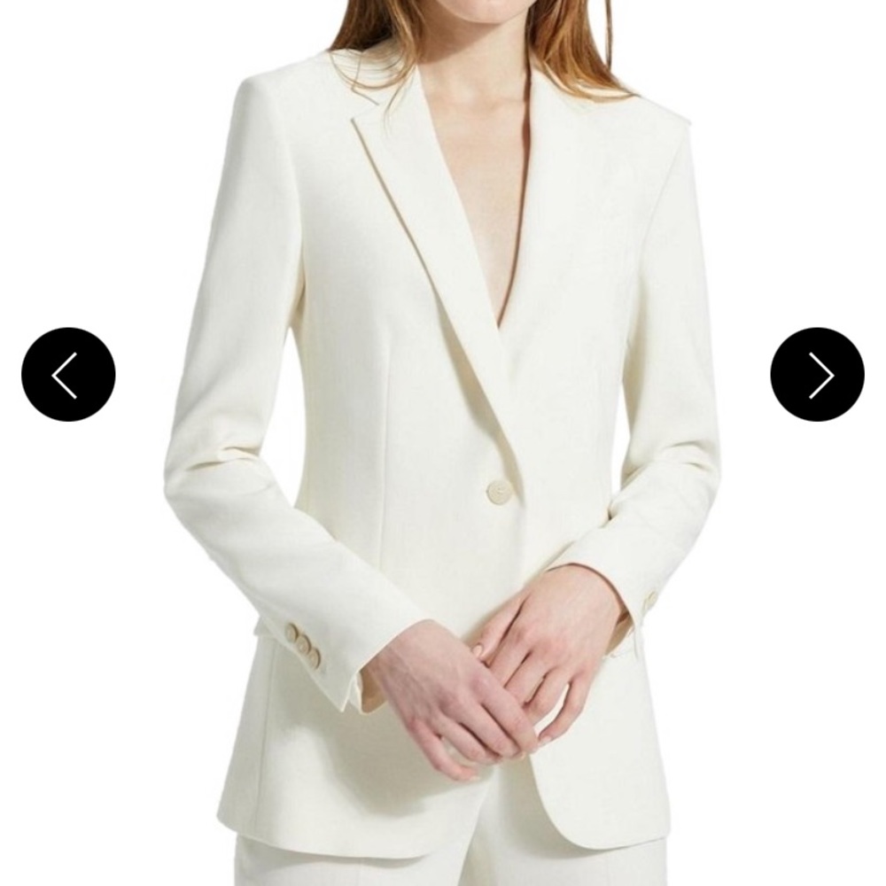 Theory Cream Classic Crepe Staple Blazer